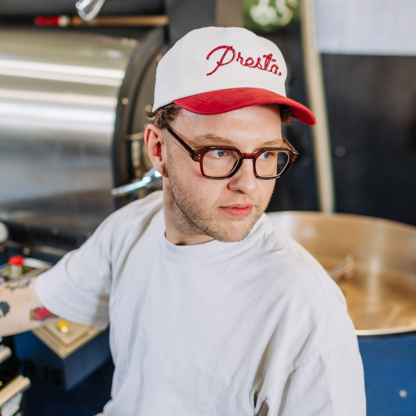Red & White Presta Hat