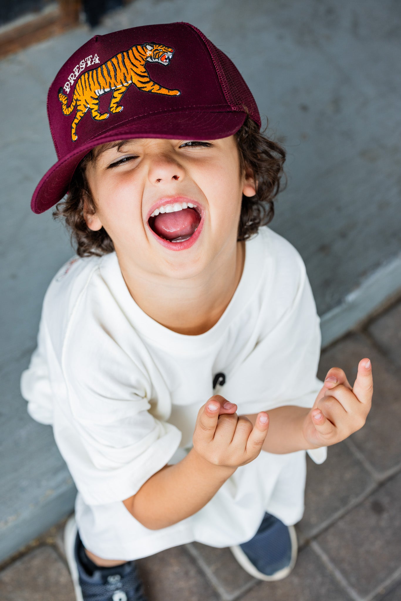 Burgundy Tiger Hat