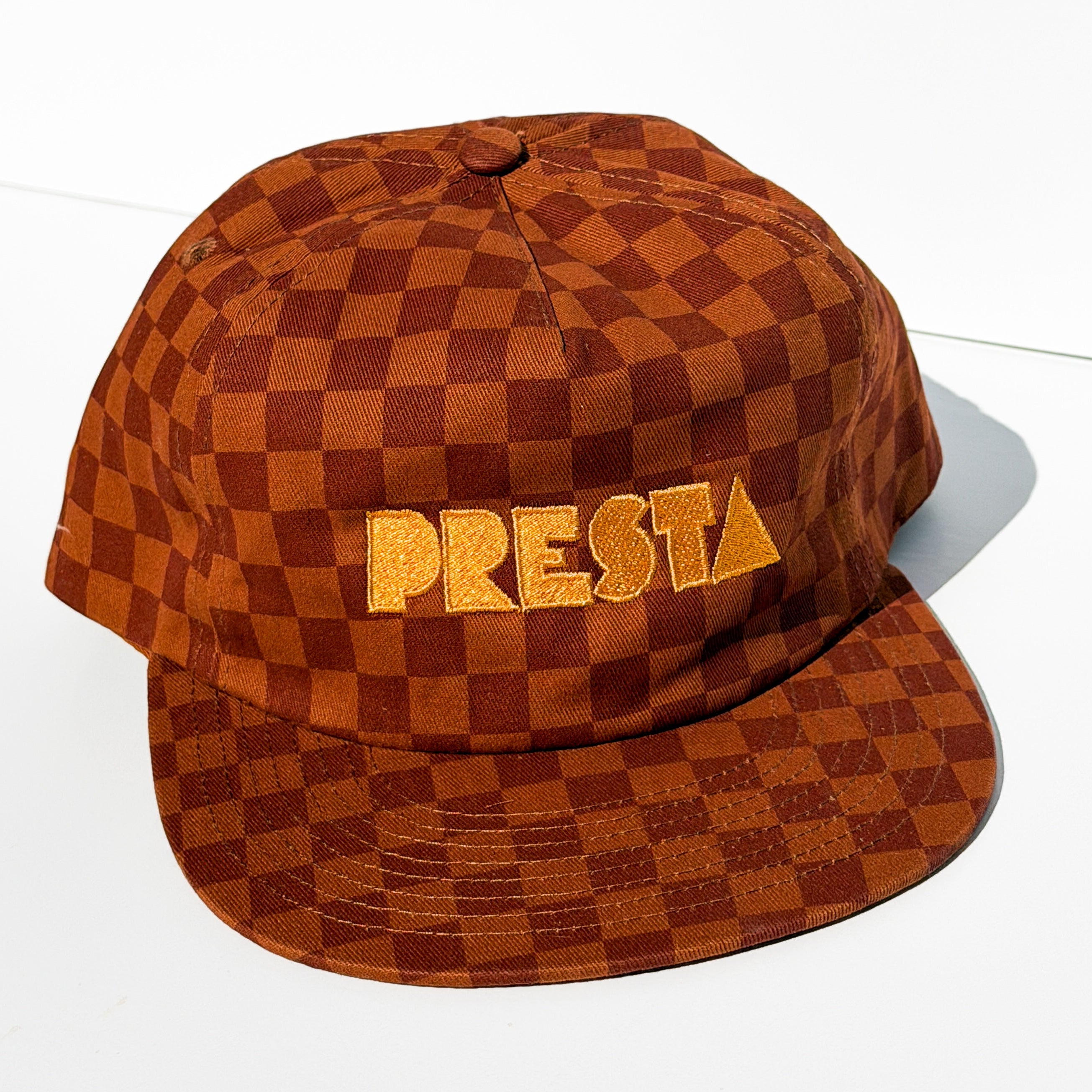 Burnt Orange Checkered Hat